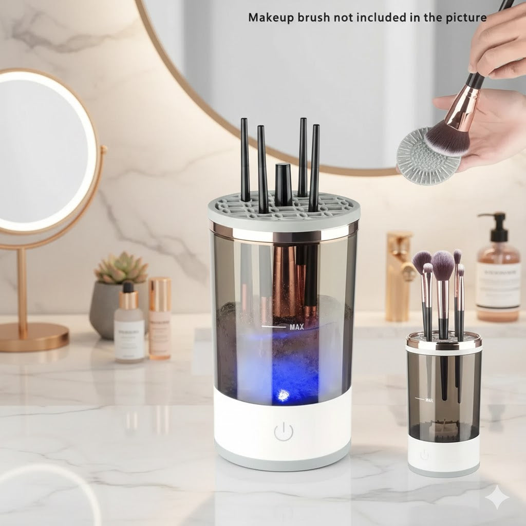 منظف ومجفف فرش المكياج الأوتوماتيكي Machine de nettoyage de pinceaux maquillage électrique portable 3en1
